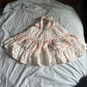Catherine Malandrino Pink and Cream Floral Kids Dress